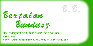 bertalan bundusz business card